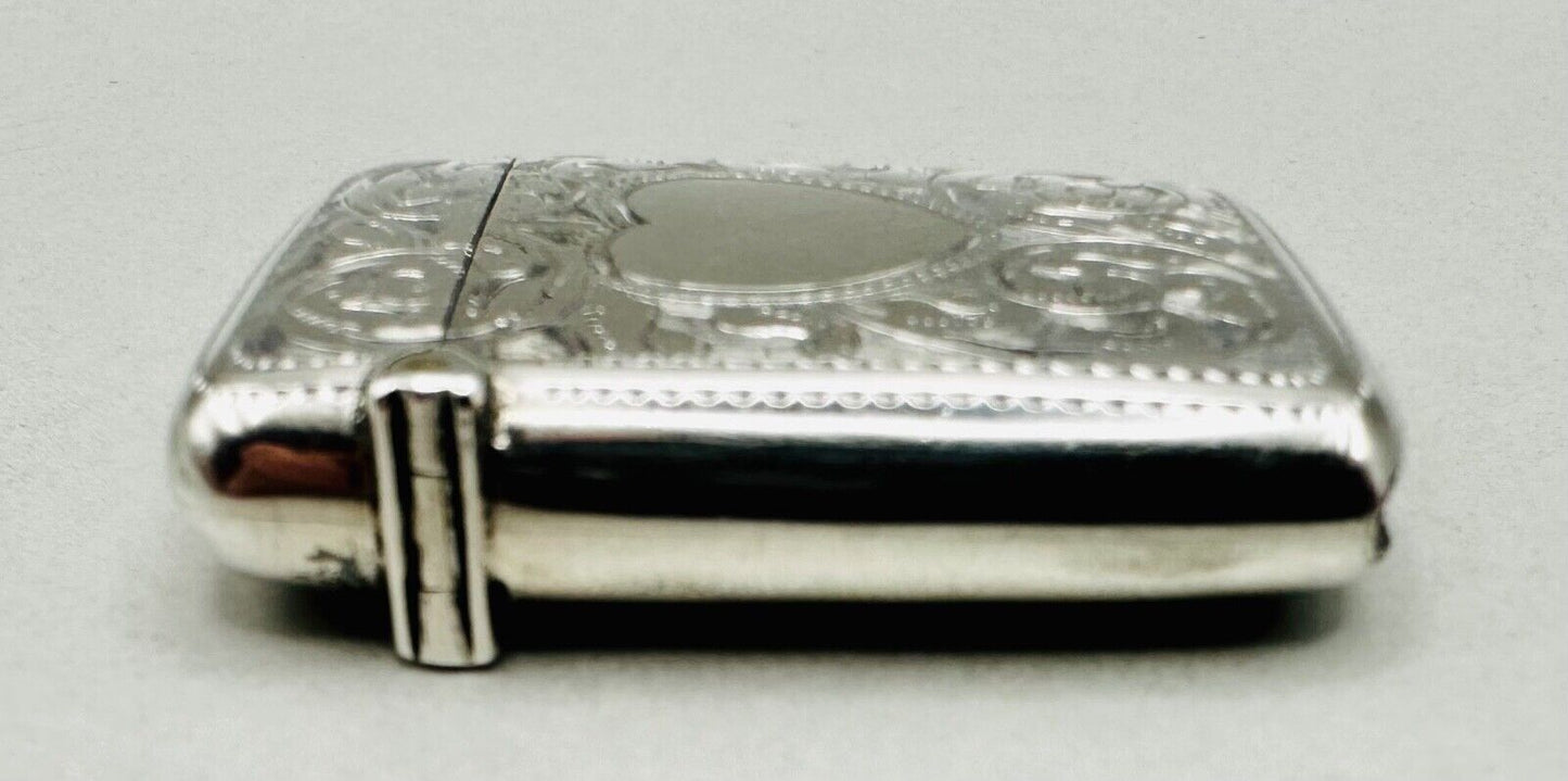 Antique 1899 Silver Vesta Case - Joseph Gloster, Birmingham – Heart Design