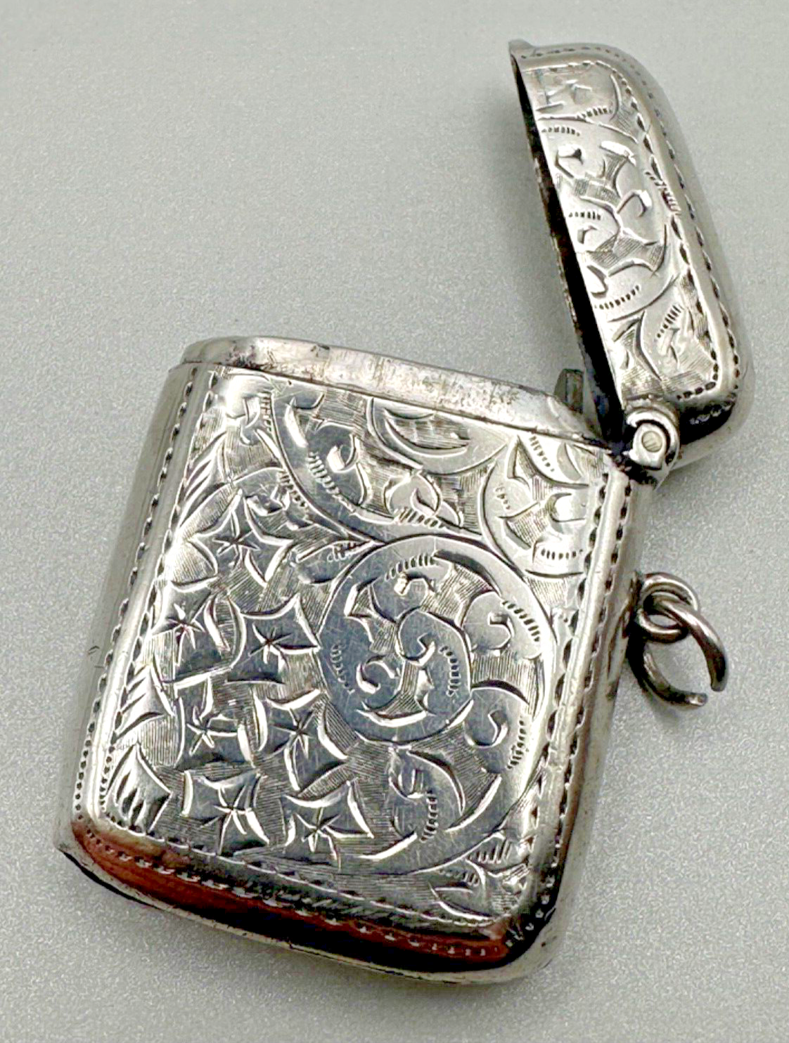 Antique Silver Vesta Case - Birmingham 1920 John Rose