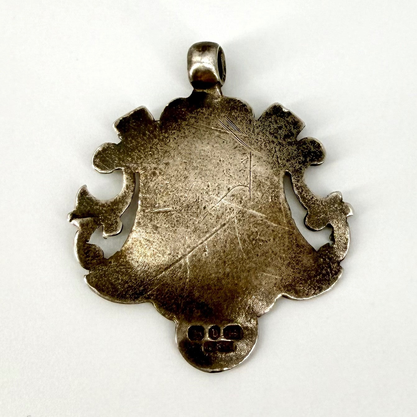 Antique Solid Silver Fob Medal – Birmingham 1895 – CES – Ornate Shield Design