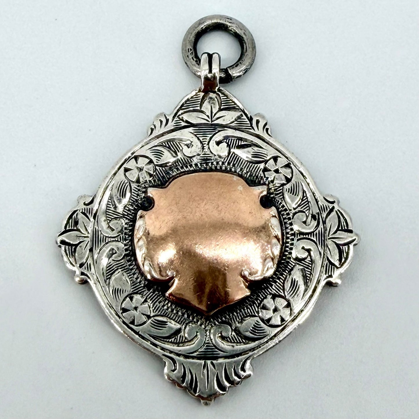 Antique Sterling Silver & Gold Fob Medal, Birmingham 1933, Herbert Bushell & Son