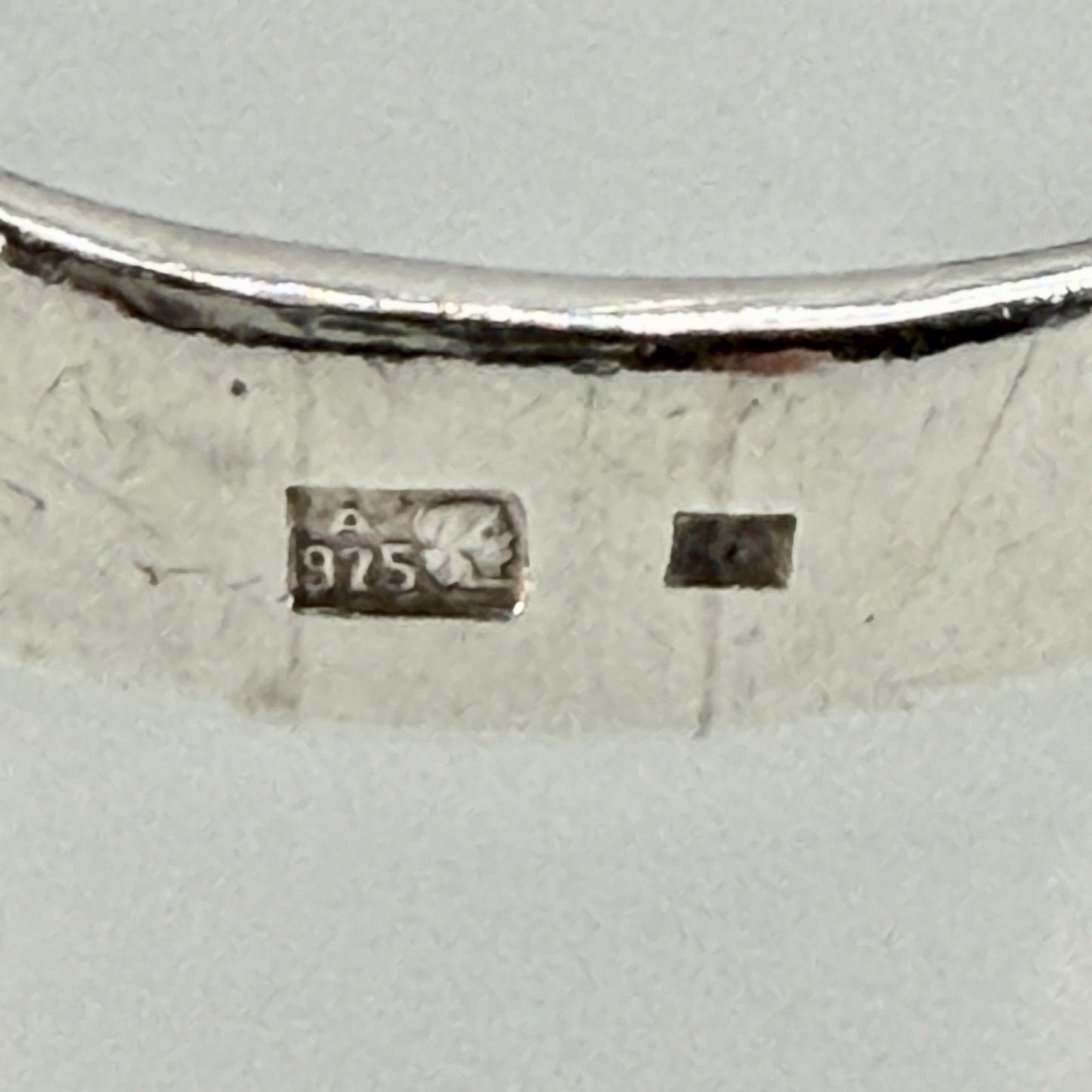 Vintage Polish Silver Ring with White Stone – UK Size W