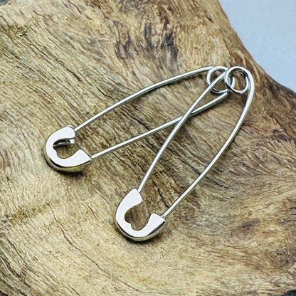 925 Sterling Silver Safety Pin Earrings - 2 Sizes Available