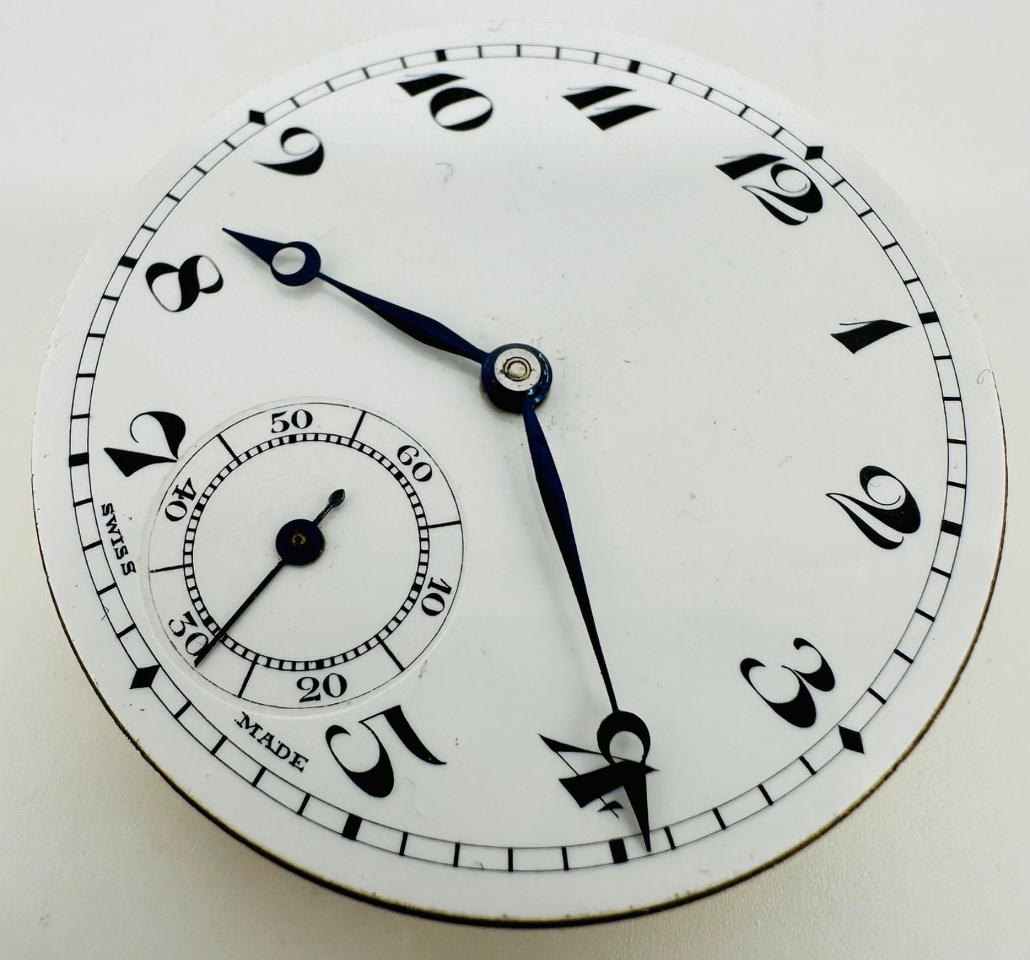 Antique Swiss Pocket Watch Movement – 43mm, 7 Jewels – Runs/Stops, Spares/Repair