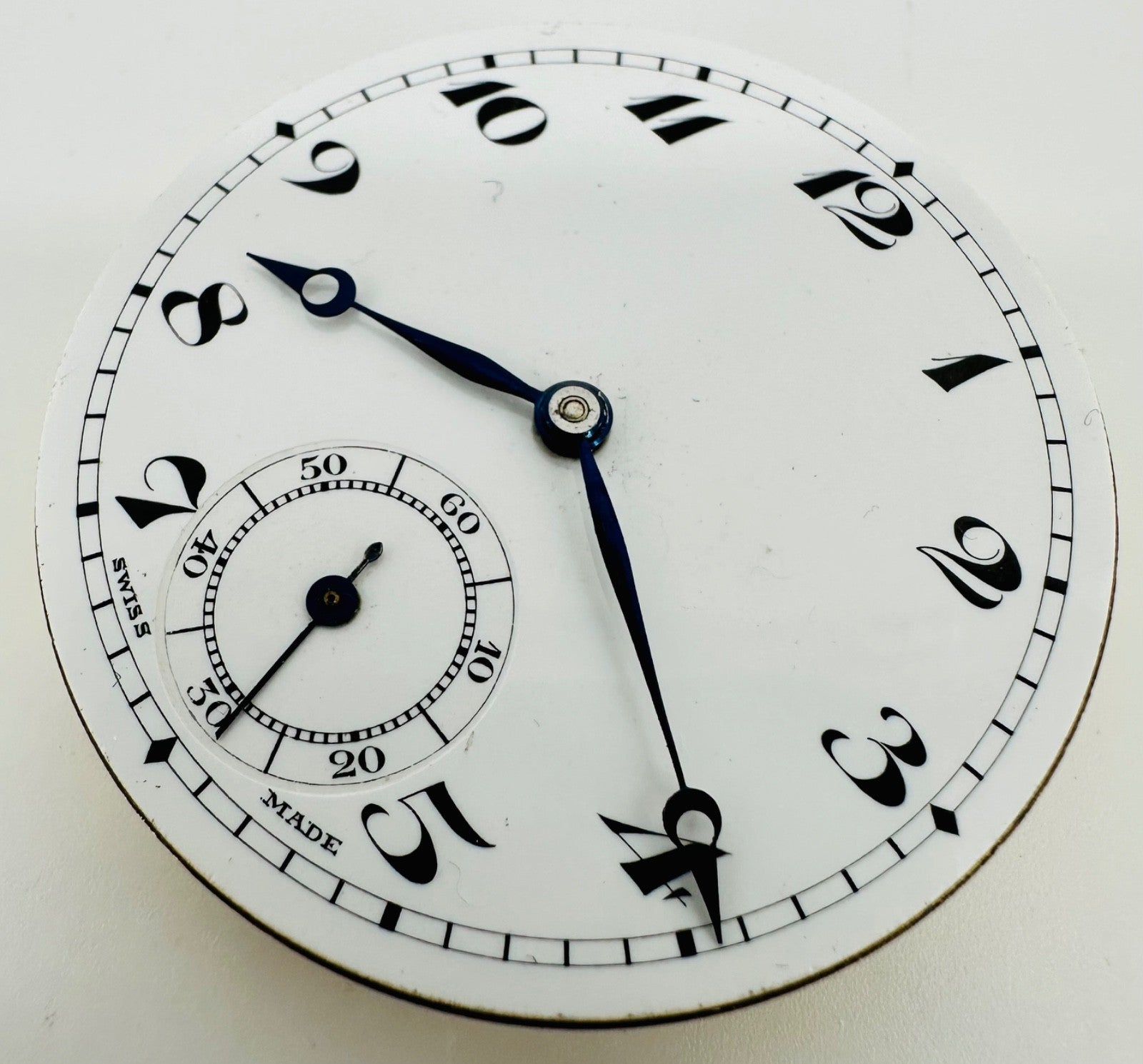 Antique Swiss Pocket Watch Movement – 43mm, 7 Jewels – Runs/Stops, Spares/Repair