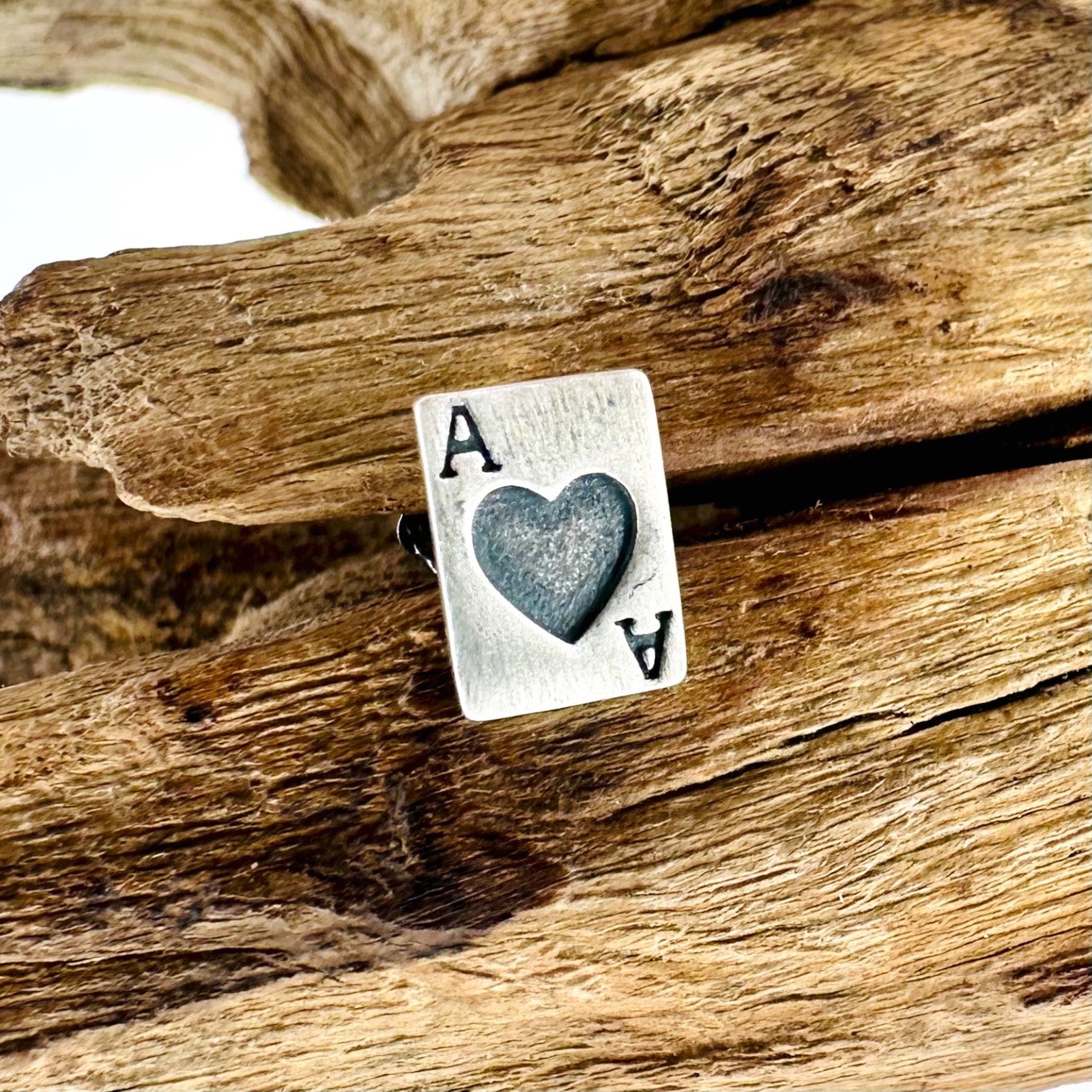 Brand New 925 Sterling Silver Ace of Hearts Stud Earring
