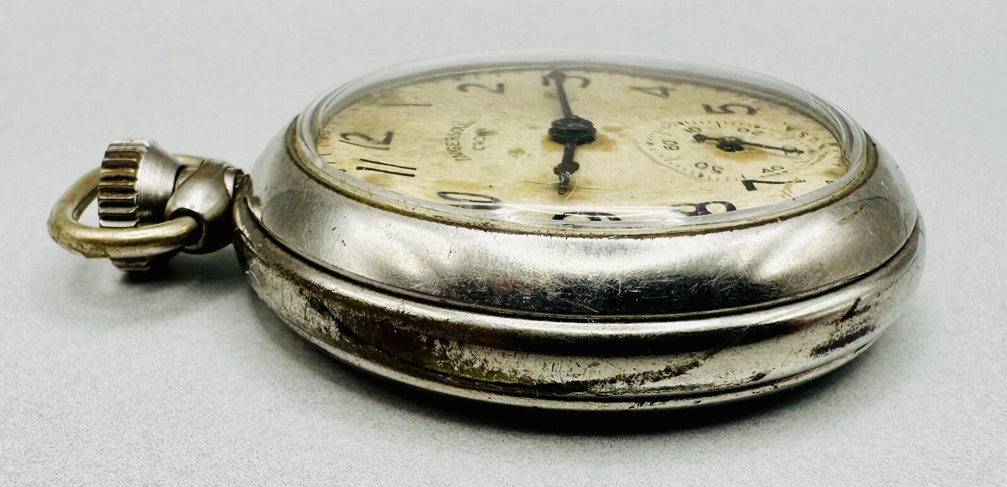 Vintage Ingersoll Crown Pocket Watch - Working - Made in USA