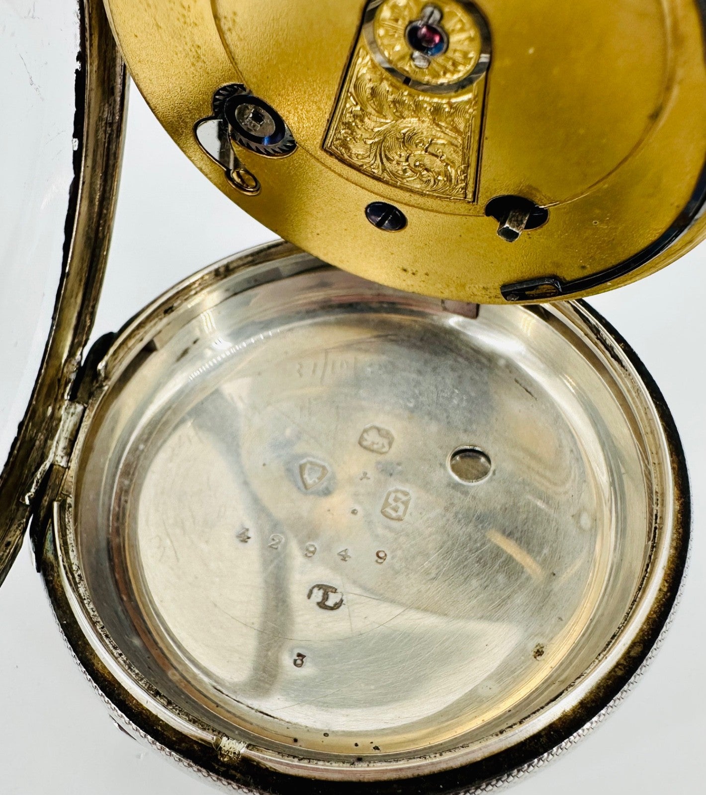 Antique Silver Fusee Pocket Watch London 1873 Samuel Freeman Good Working Order