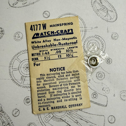Watch-Craft Mainspring 4177W – 1.45 x 0.09 x 10¼" – 5½ Denn