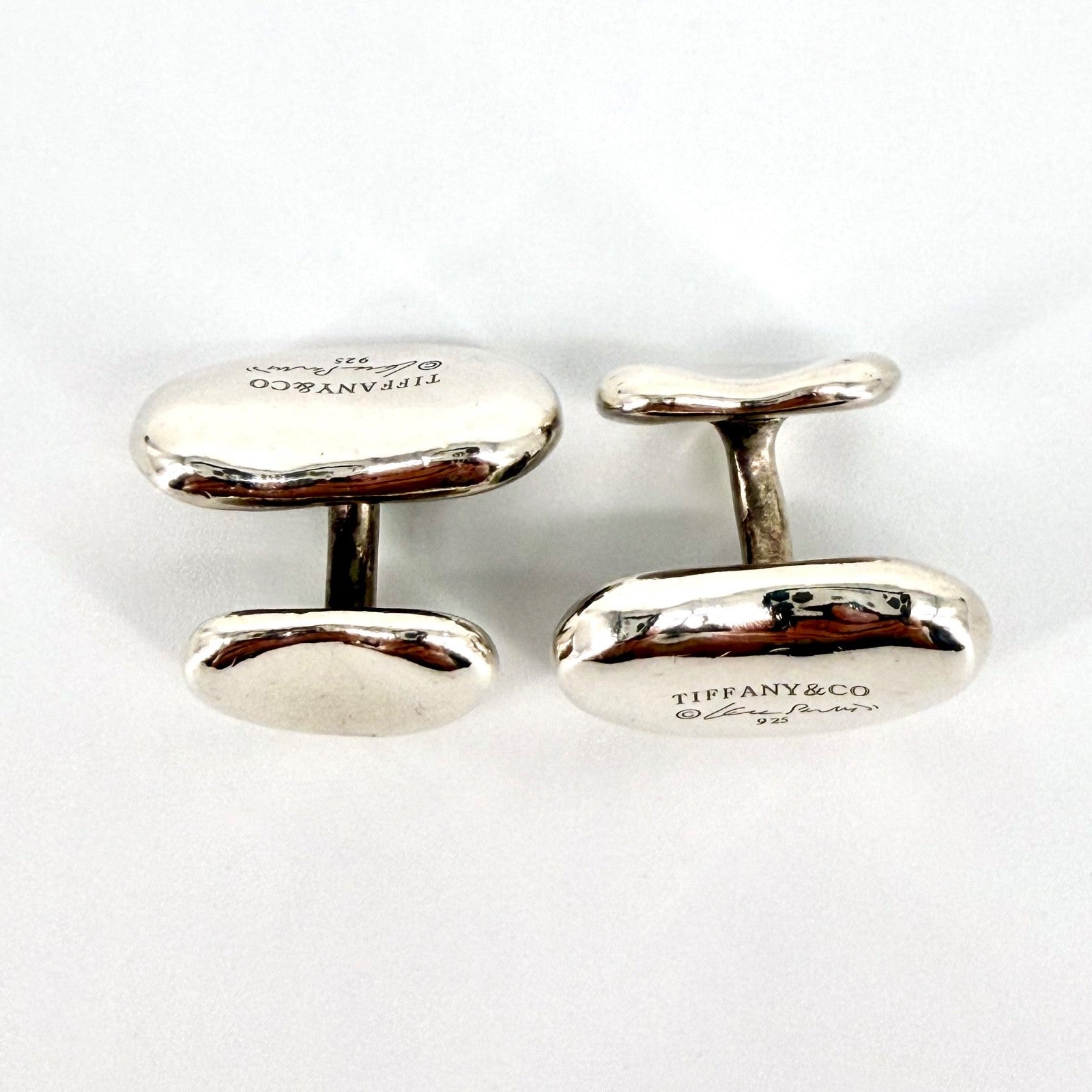 Vintage Tiffany Elsa Peretti Silver Bean Cufflinks – 925 Sterling