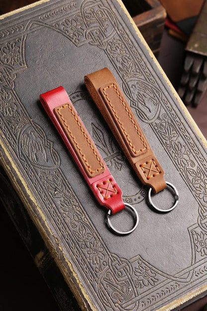 Genuine Leather Keyring Loop - 4 Colours Available