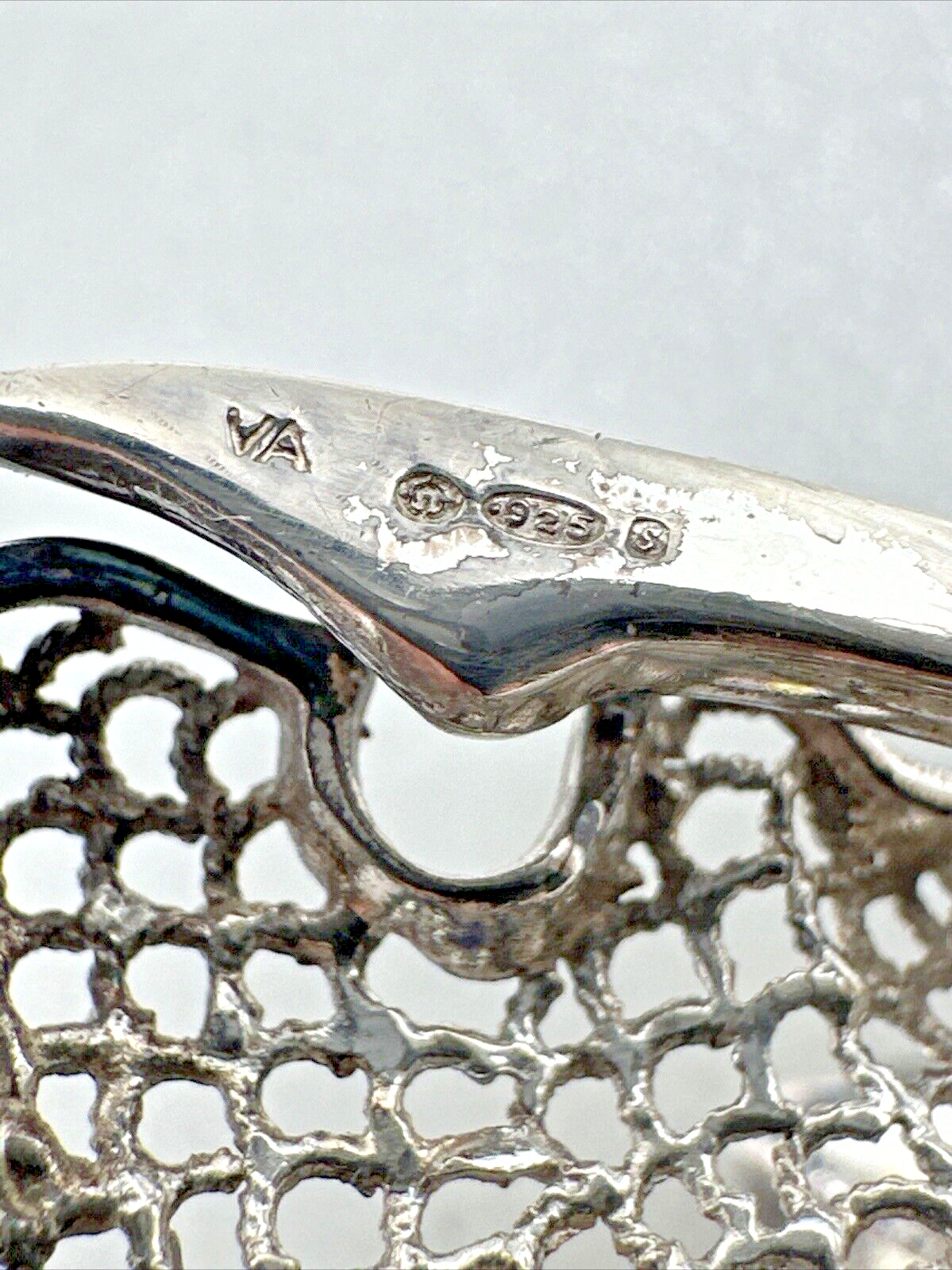 Vintage Silver Filigree Orchid Brooch - 1973
