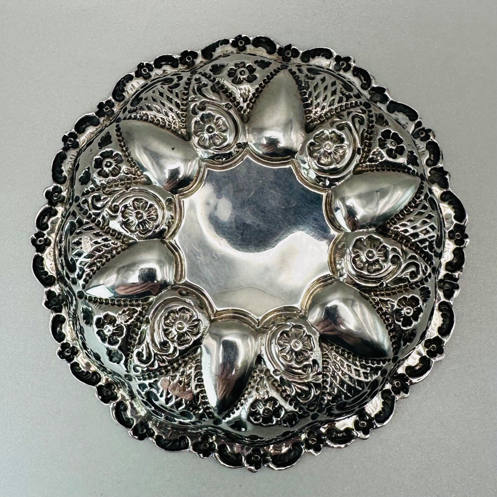 Pair of Antique Silver Trinket Dishes - Birmingham 1901 by William Devenport