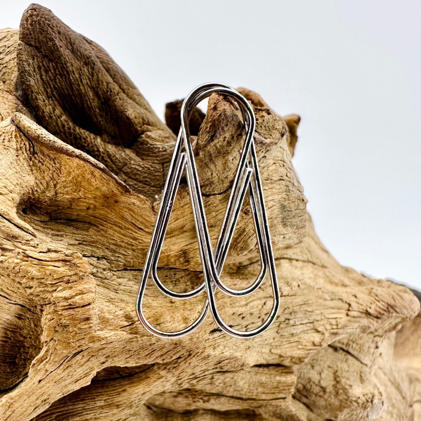 Brand New 925 Sterling Silver Paper Clip Earrings