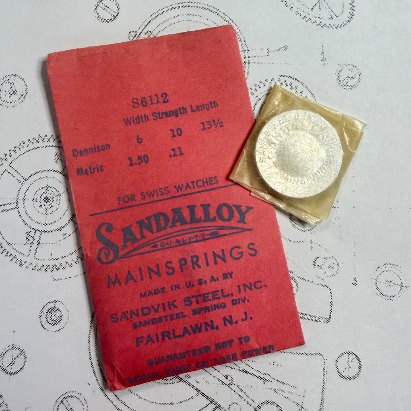 Sandalloy Mainspring S6112 – 1.50 x 0.11 x 13½” – Sandvik Steel Inc. USA