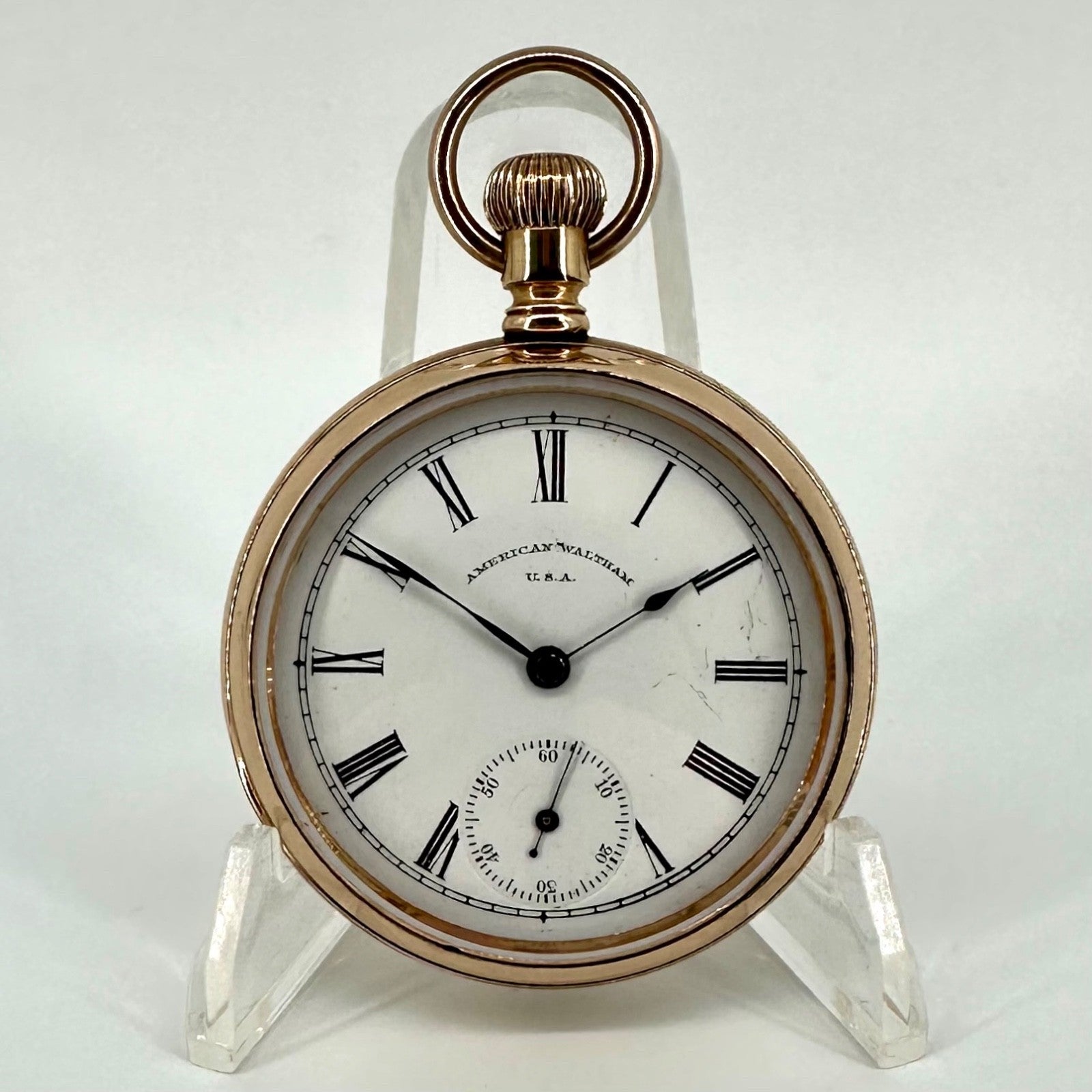 Antique Waltham Pocket Watch – 14ct Gold Plated Case – Working – c.1898