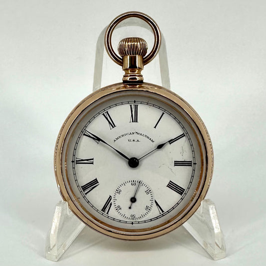 Antique Waltham Pocket Watch – 14ct Gold Plated Case – Working – c.1898