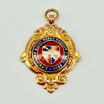 Antique Enamelled Dist Works Amateur Football Assn Fob Medal