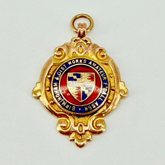 Antique Enamelled Dist Works Amateur Football Assn Fob Medal