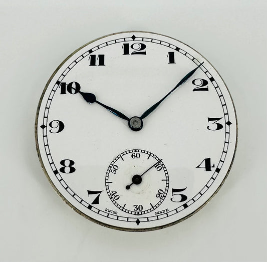 Antique “Herald” Swiss Pocket Watch Movement – 15 Jewels, 43mm – Working