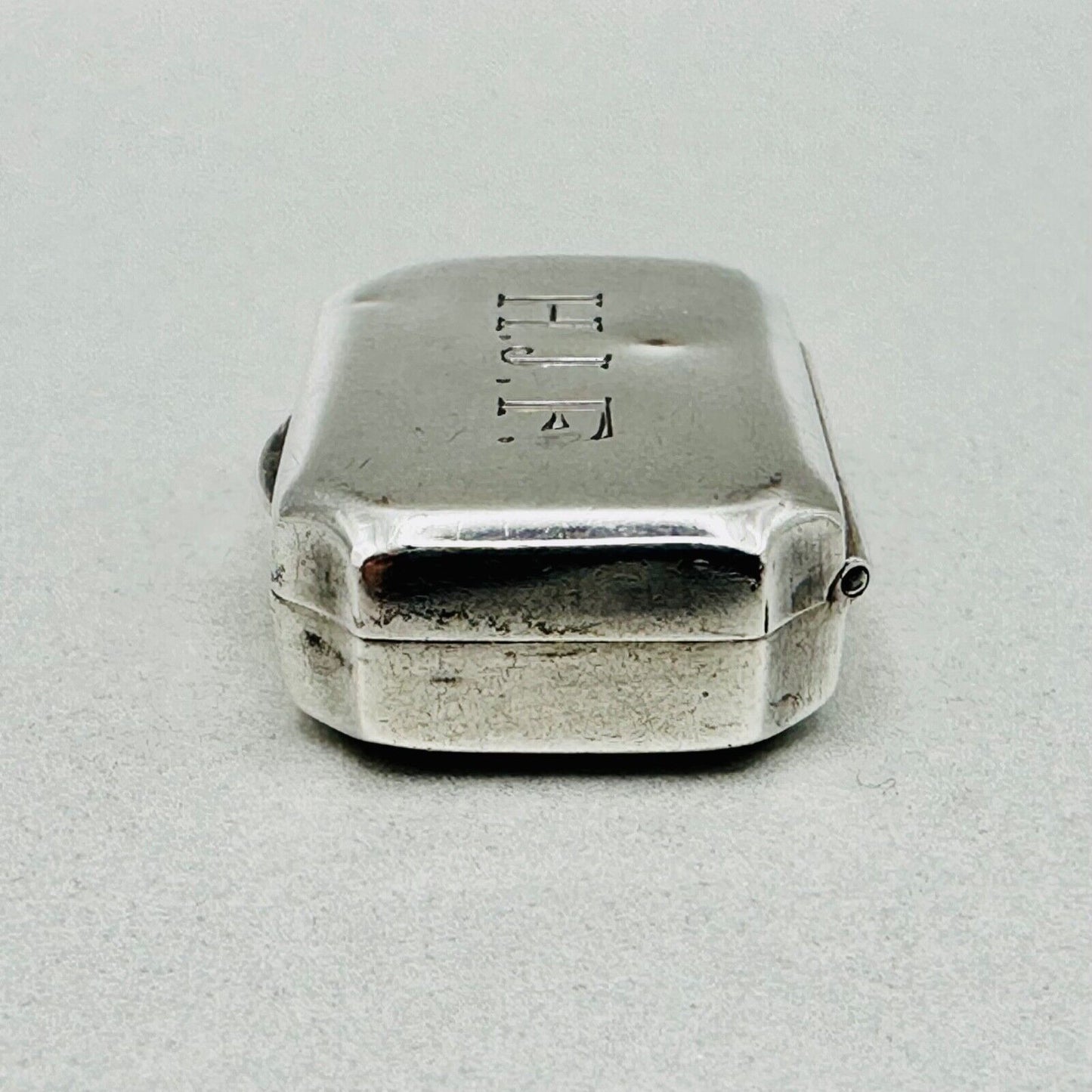 Antique German 835 Silver Pill Box - Mayer Martin – Hallmarked - Engraved H.J.F