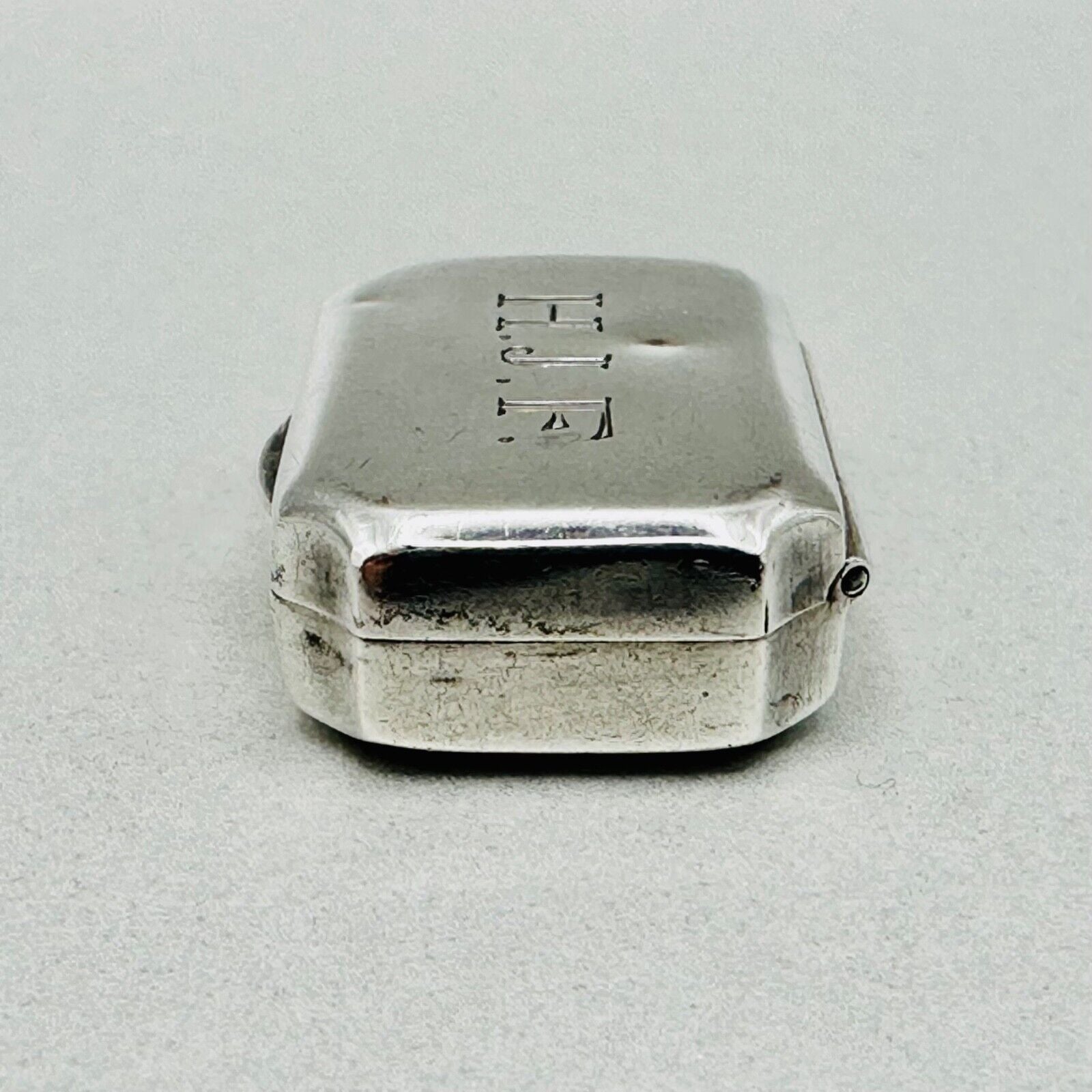 Antique German 835 Silver Pill Box - Mayer Martin – Hallmarked - Engraved H.J.F