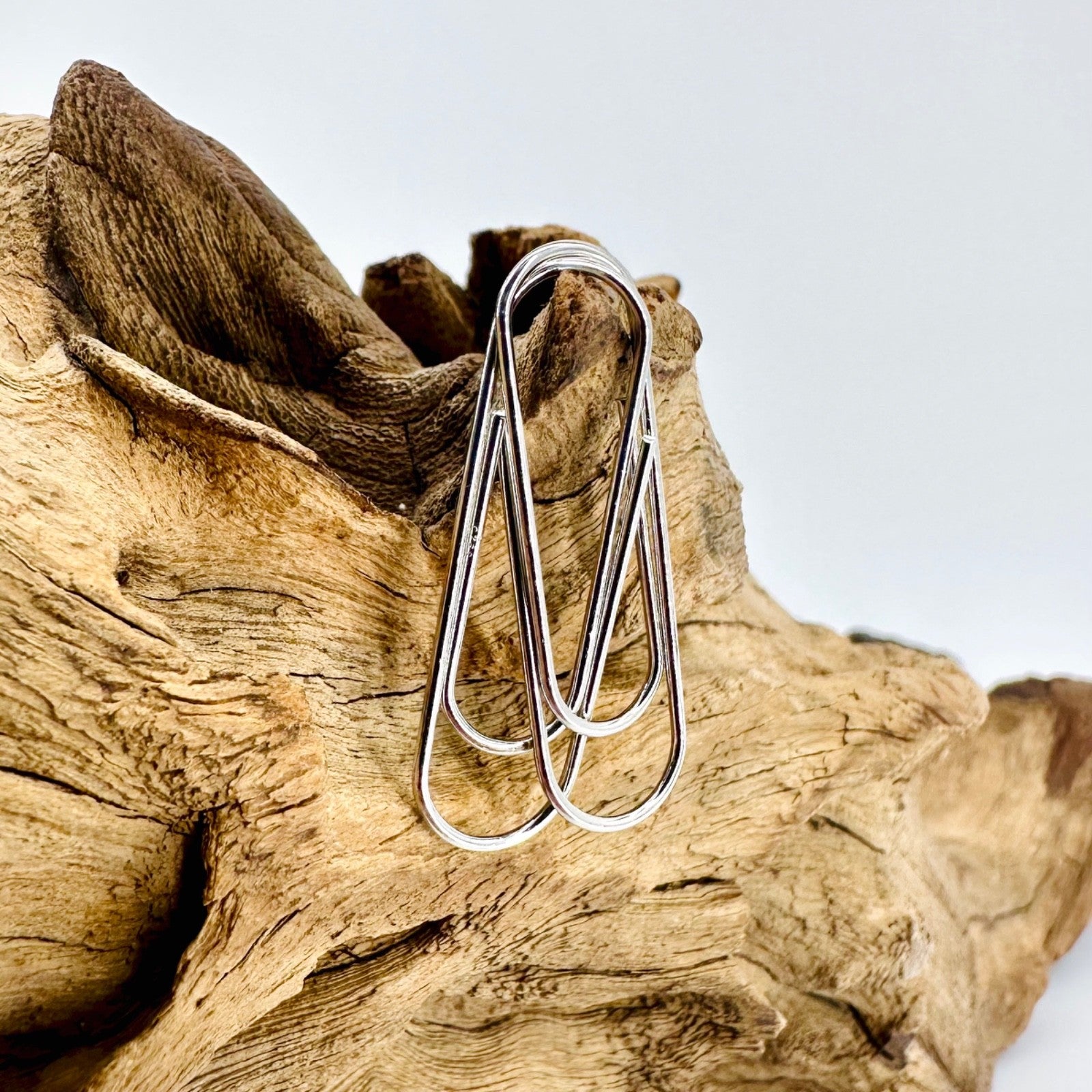 Brand New 925 Sterling Silver Paper Clip Earrings