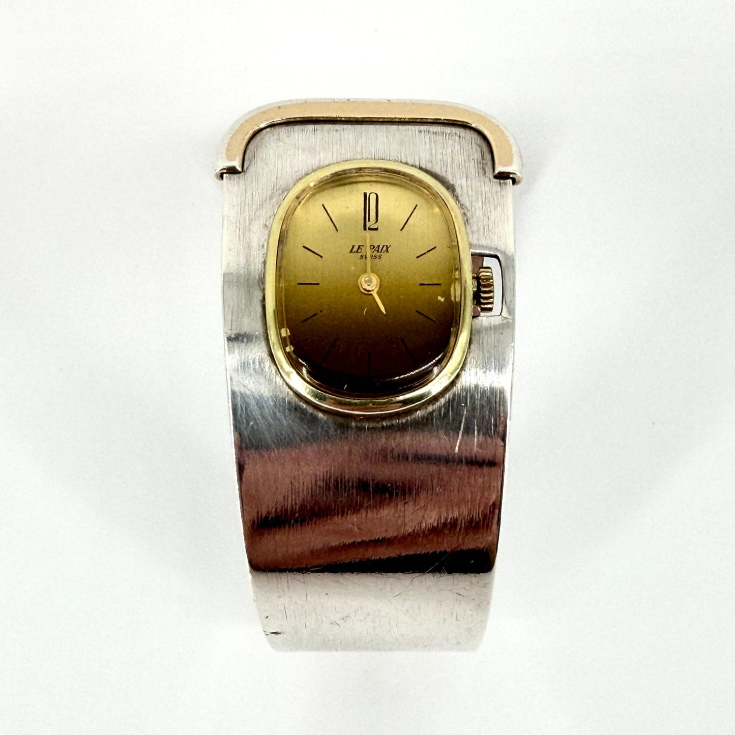 Vintage Le Paix 925 Sterling Silver Bangle Watch – Swiss Quartz – c.1970s