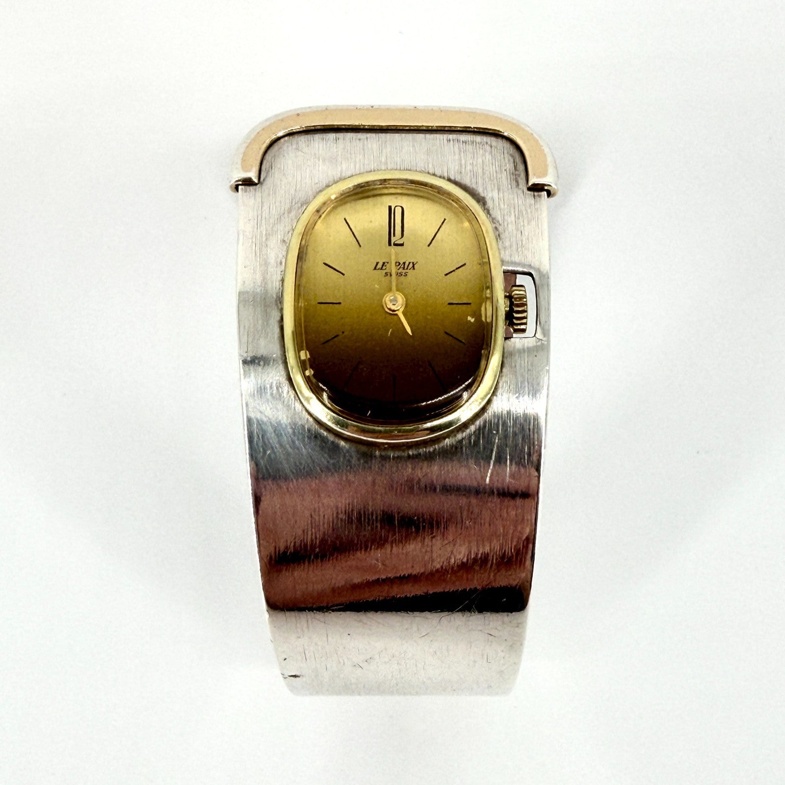 Vintage Le Paix 925 Sterling Silver Bangle Watch – Swiss Quartz – c.1970s