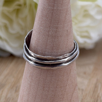 Handmade 925 Sterling Silver Diamond Ring with Gold Accents – UK Size U