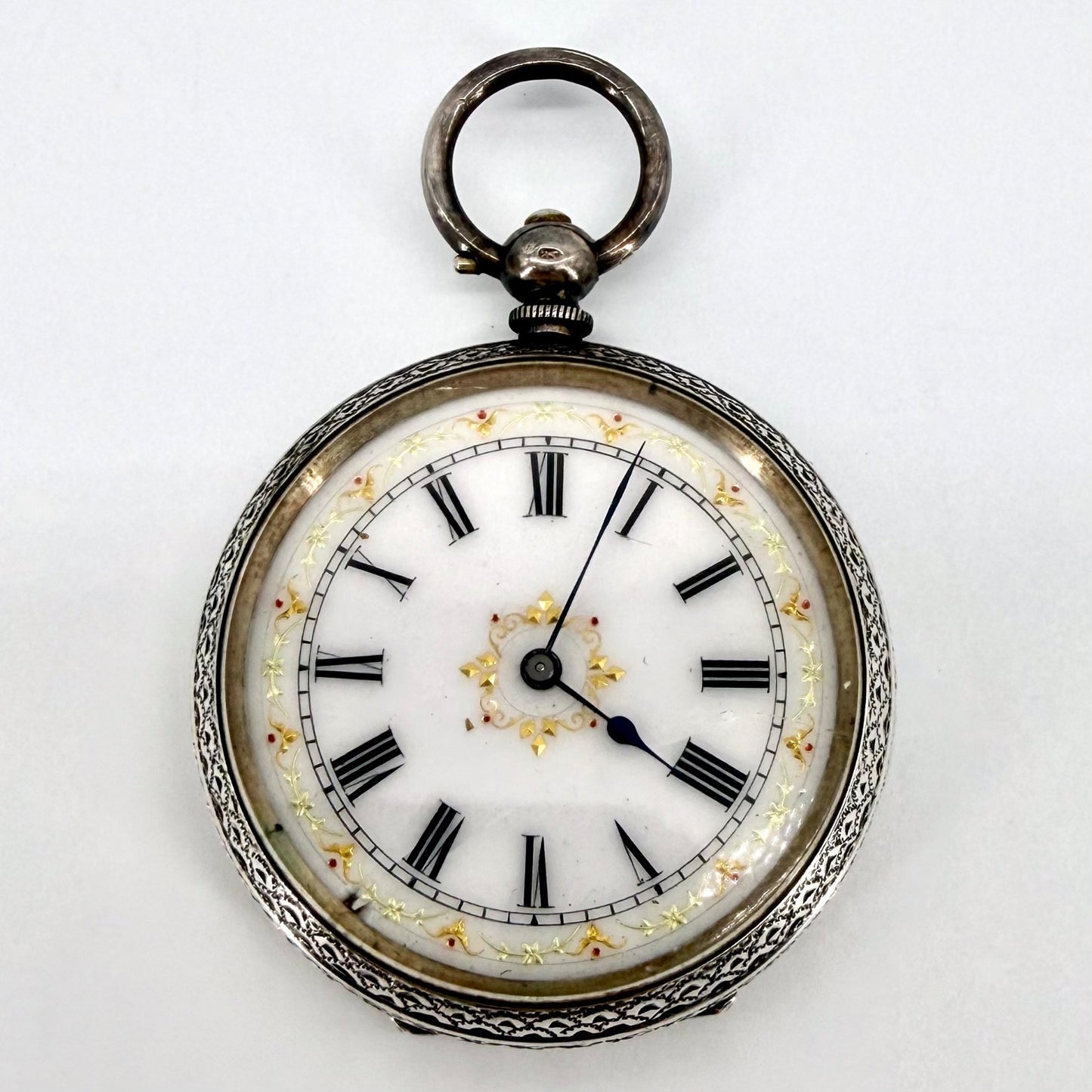 Antique Swiss 935 Silver Kundert “Best Swiss” Pocket Watch - Working