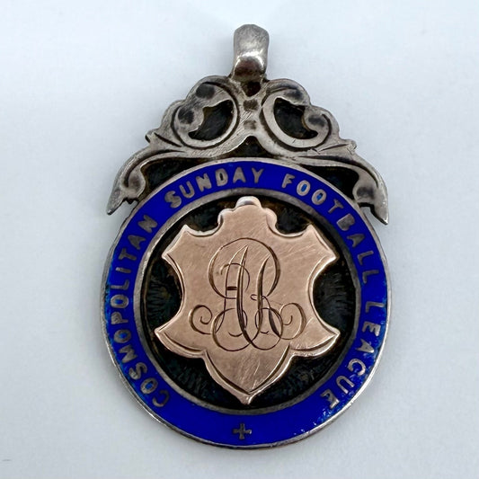 Antique Silver Football Fob Medal – Birmingham 1928 – Thomas Fattorini