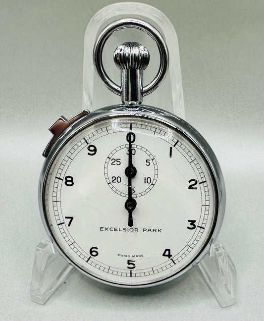 Vintage Swiss-Made Excelsior Park Stopwatch – Good Working Condition