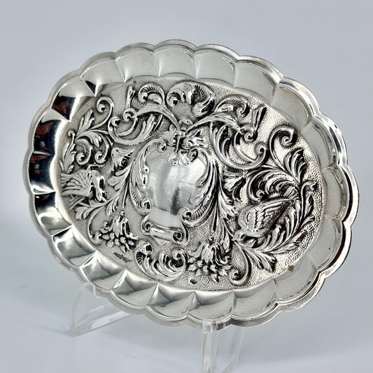 Vintage Spanish Solid Silver Trinket Tray – Signed Plata Dura, Plata de Ley