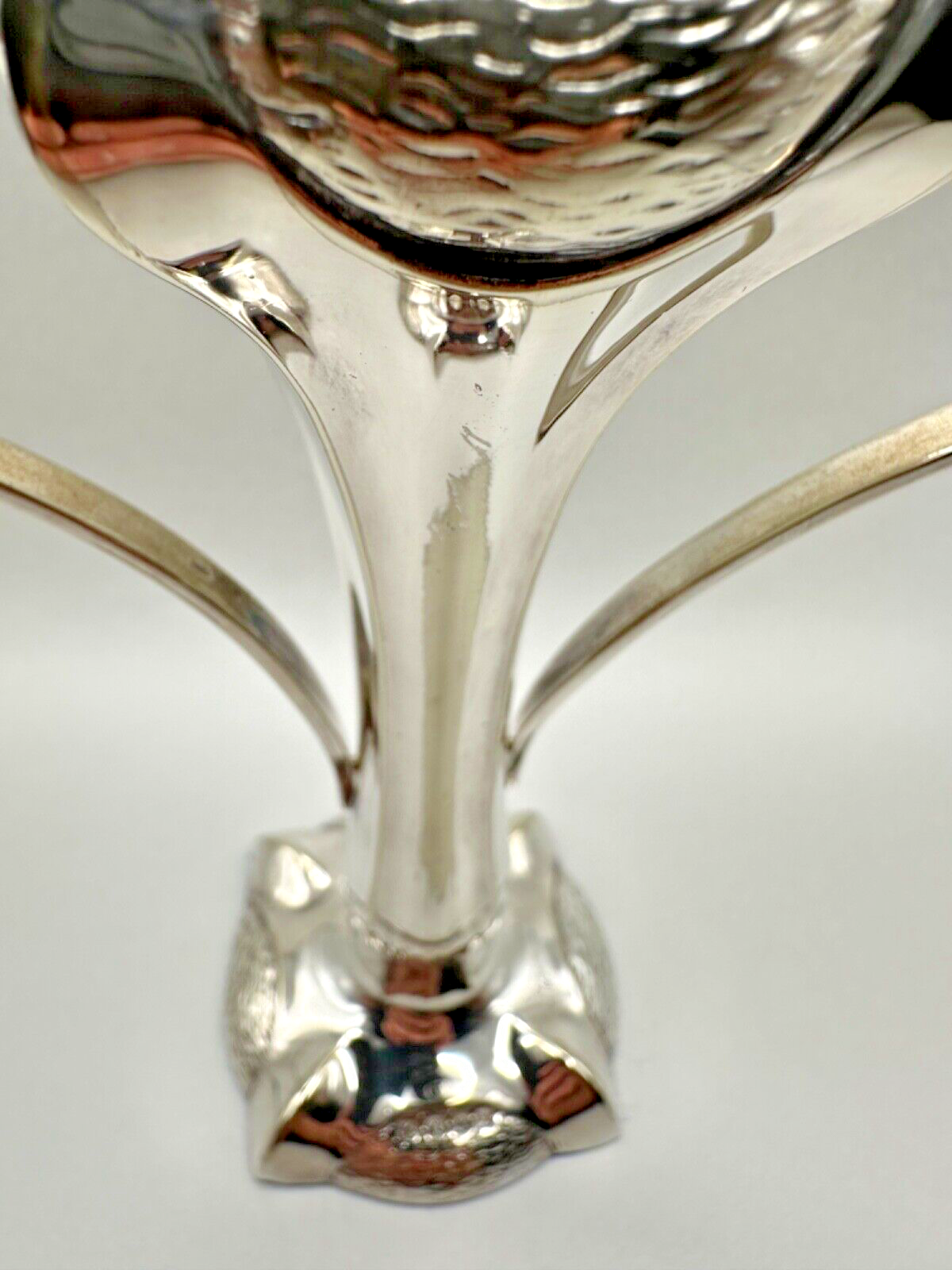 Pair of Antique Silver Plated Claw Vases - EPNS