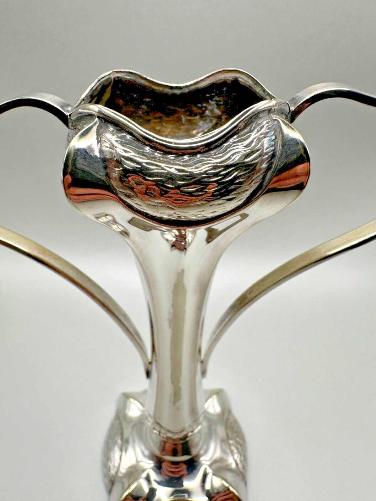 Pair of Antique Silver Plated Claw Vases - EPNS