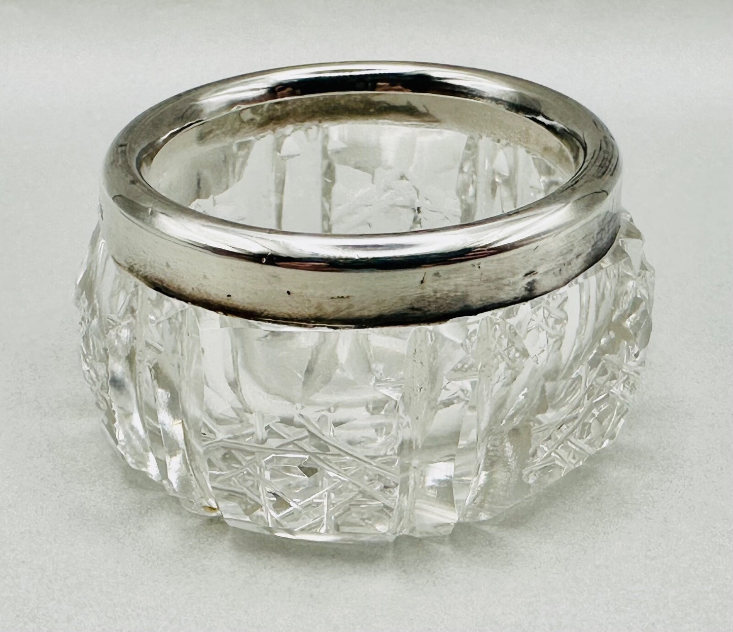 Antique Silver Rimmed Glass Salt – Chester 1906 Joseph & Richard Griffin