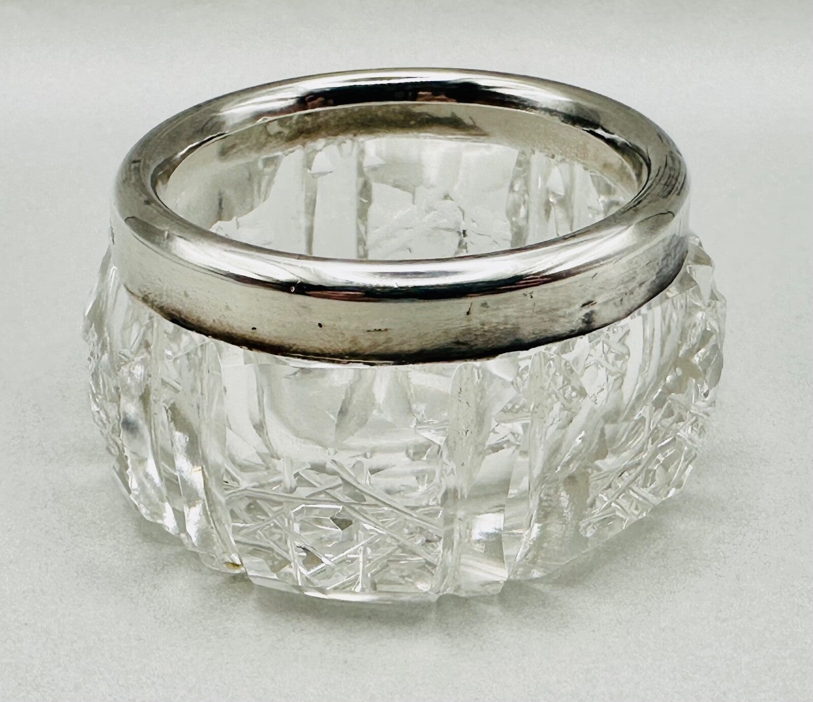 Antique Silver Rimmed Glass Salt – Chester 1906 Joseph & Richard Griffin