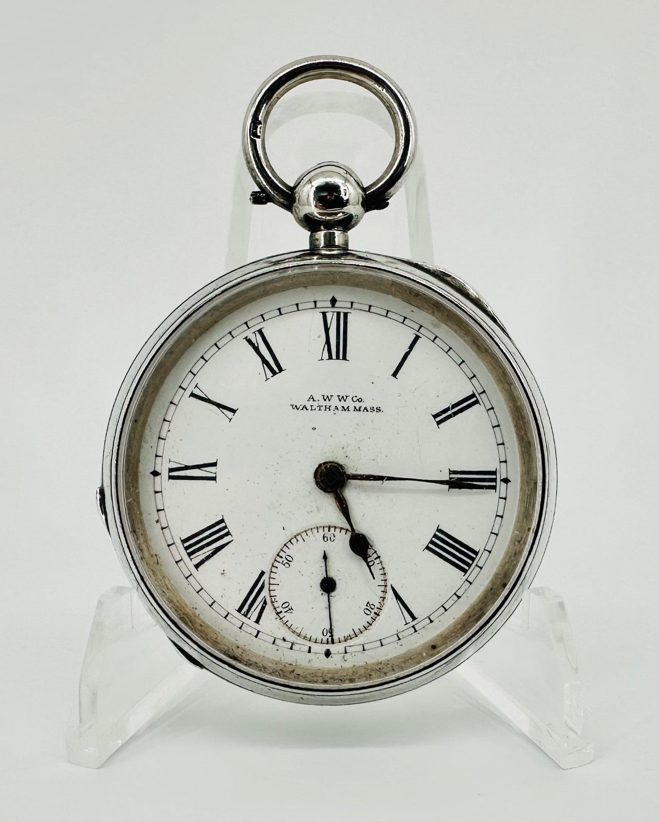 Antique AWW Co. Silver Cased Pocket Watch – Birmingham 1900 - Working