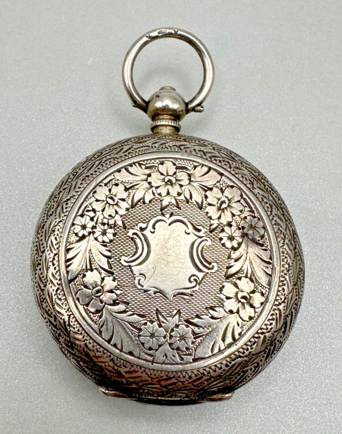 Antique Silver Cased Pocket Watch - Working