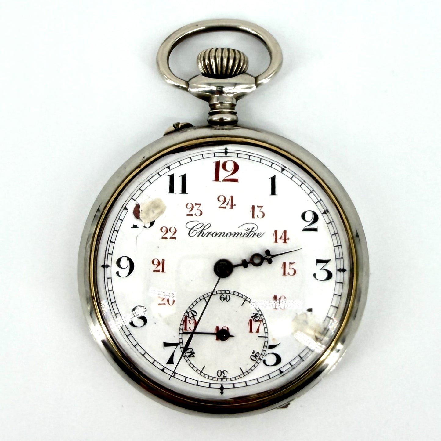 Antique Swiss “Chronomètre” Pocket Watch – Argentan Case – Working – c.1900