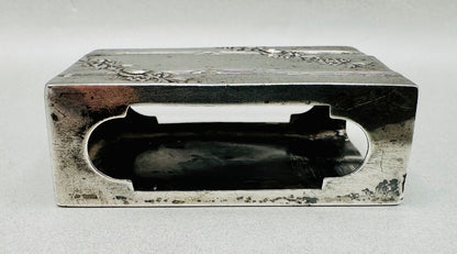 Antique 800 Silver Matchbox Sleeve/Case – German Hallmarks – Oberländer P