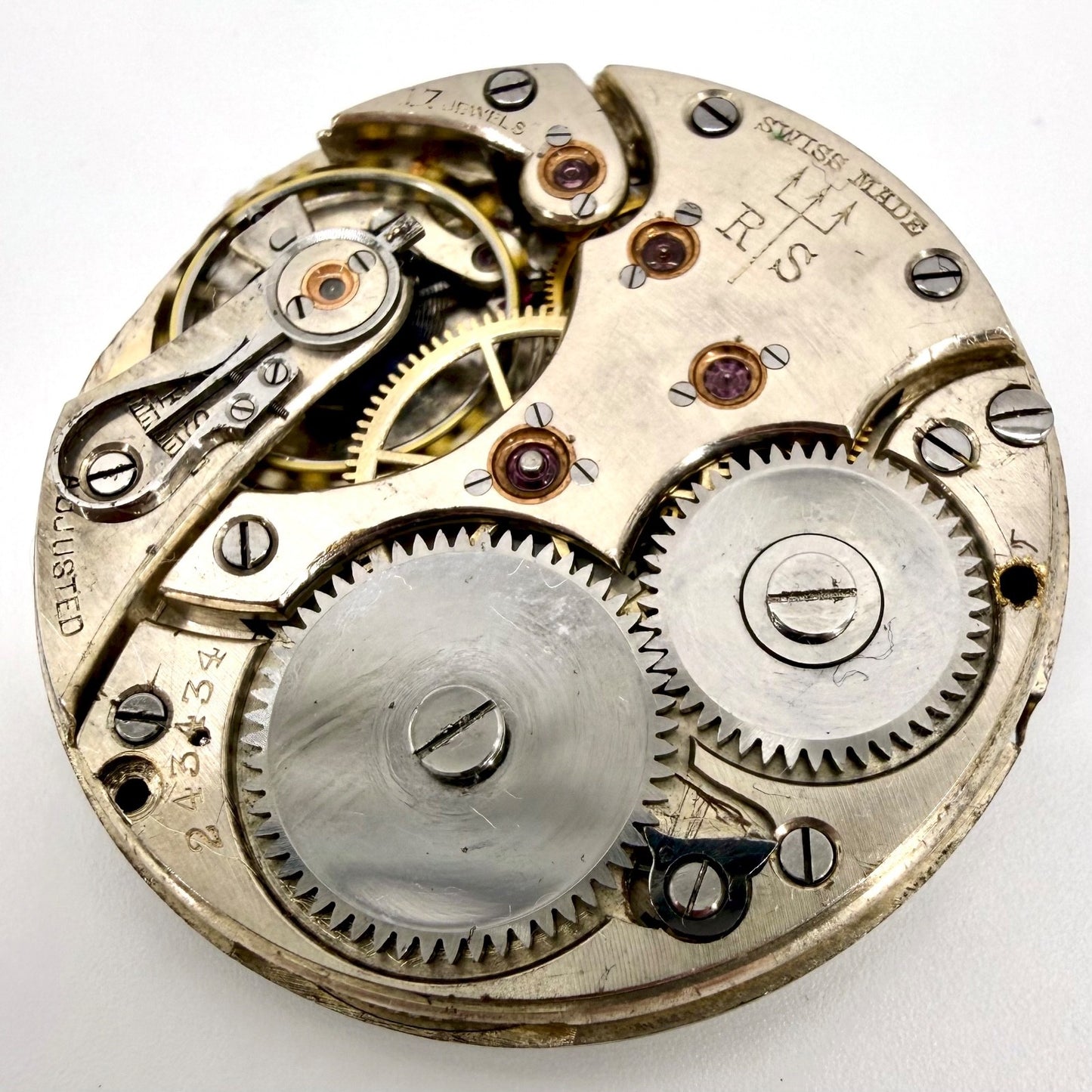 Antique Swiss Pocket Watch Movement – W.H. May, Rotherham & Sons - Working