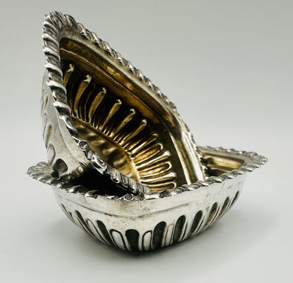 Pair of Antique Victorian Silver Salts - Birmingham 1897 by S. Blanckensee & Son