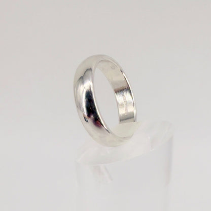 Sterling Silver Traditional D-Profile Wedding Ring, UK Hallmarks, Size R - image 5