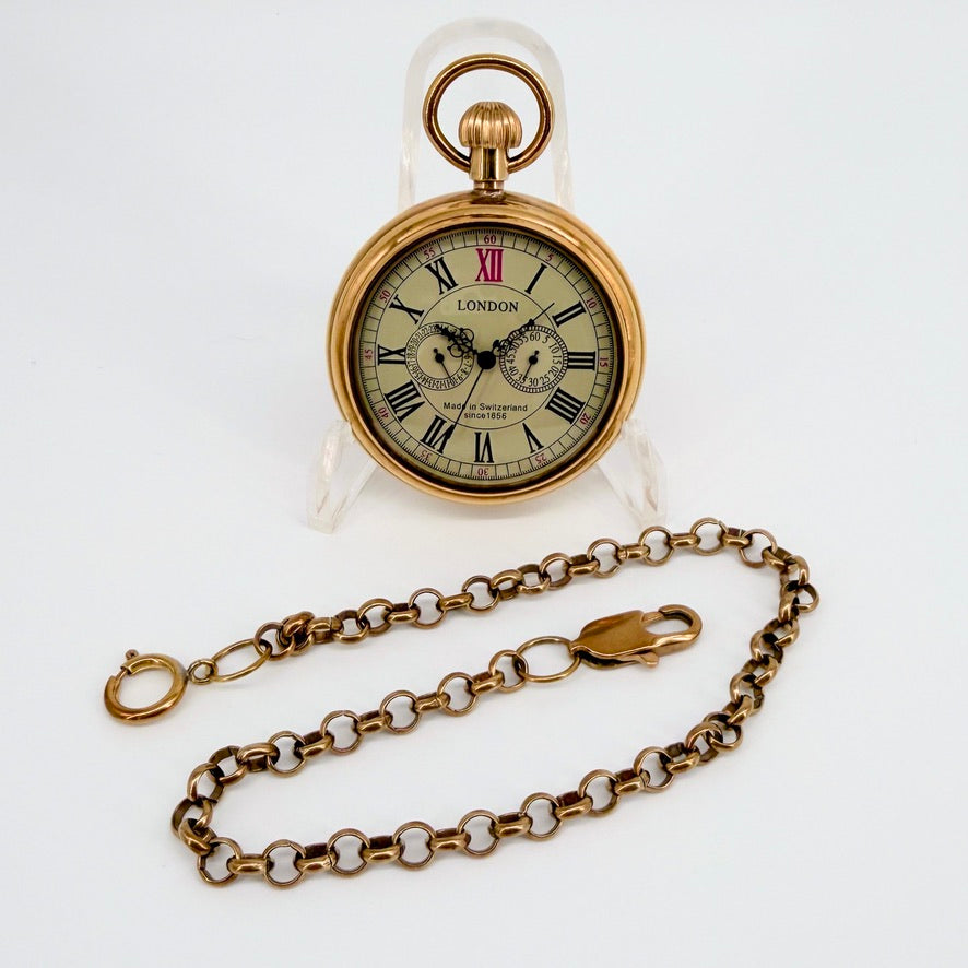 Modern Mechanical Pocket Watch with Chain – Working