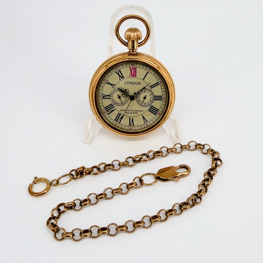 Modern Mechanical Pocket Watch with Chain – Working