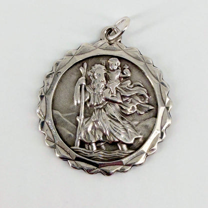 Vintage Sterling Silver St Christopher Pendant – London 1971 – Fred Manshaw Ltd