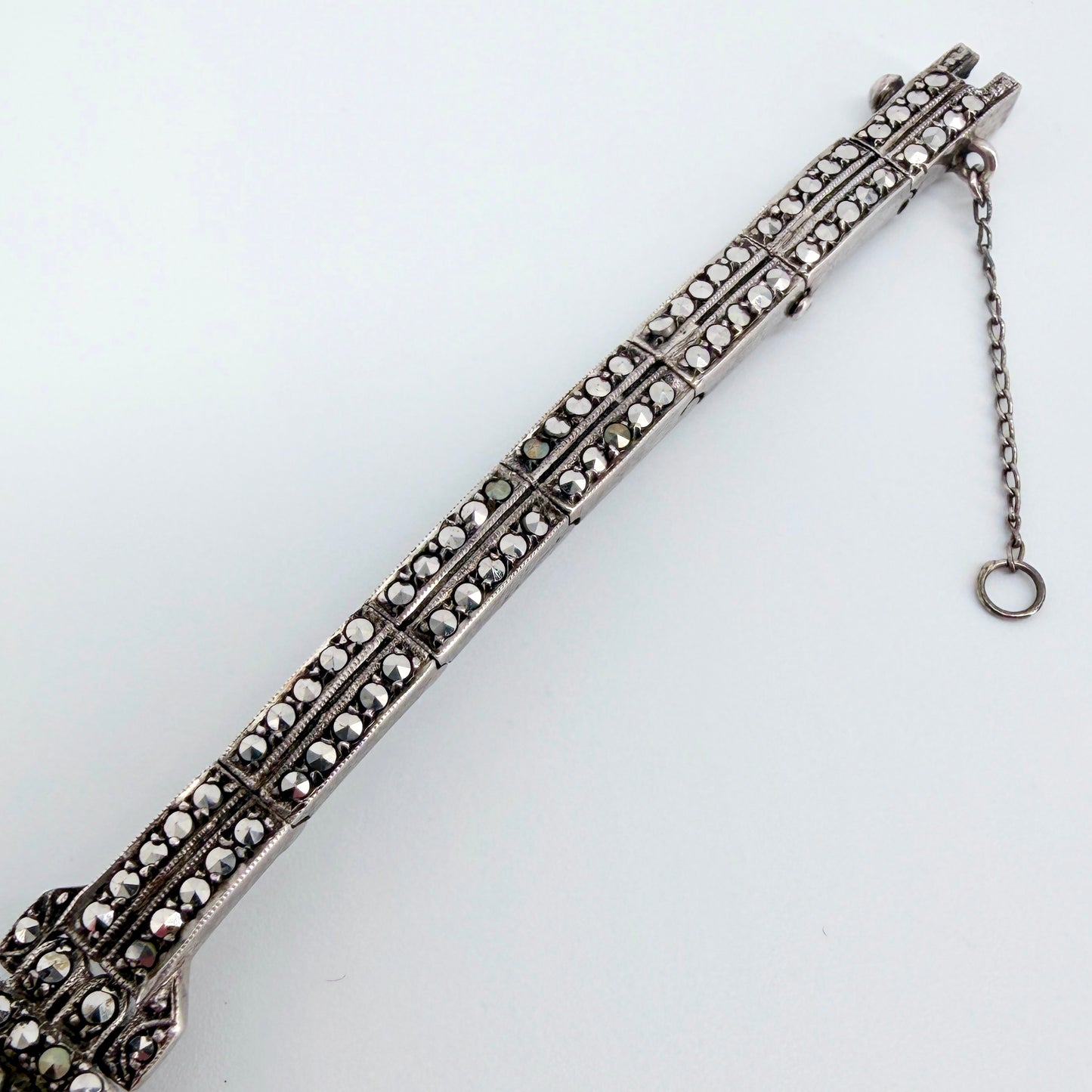 Ladies Ciro Sterling Silver & Marcasite Cocktail Watch Boxed - 1959 - Working