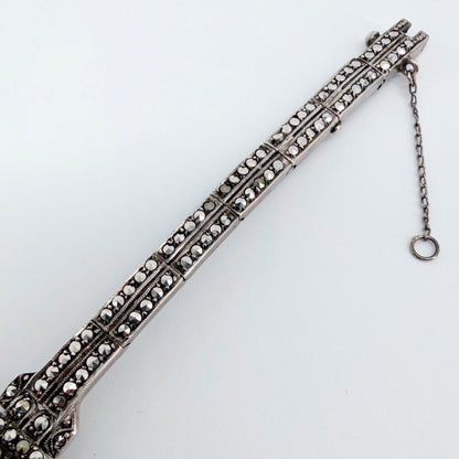 Ladies Ciro Sterling Silver & Marcasite Cocktail Watch Boxed - 1959 - Working