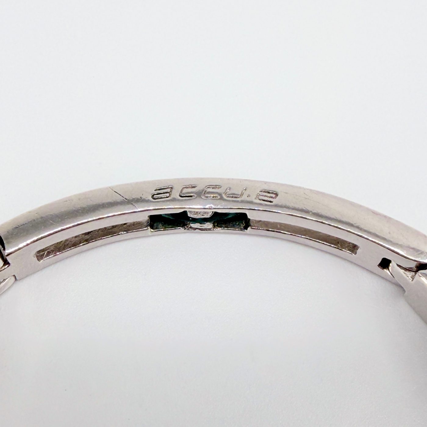 Accurist Sterling Silver Link Panel Bracelet with Blue Stone Birmingham Hallmark - image 6